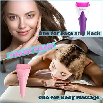 AFOUNDA Ice Rollers, 2 Packs Skincare Tools, Face Roller for Wrinkles and Lifting, Reduces Puffiness, Migraine Pain and Fatigue Relief, Ideal Gift for Women and Suit for All Skin Types