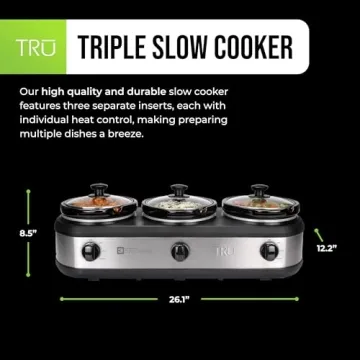 Triple Buffet Server with Three 2.5 Quart Inserts