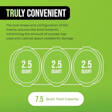 Triple Buffet Server with Three 2.5 Quart Inserts