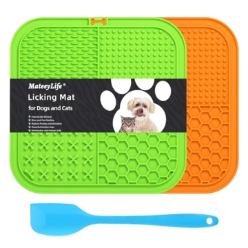 MateeyLife 2PCS Large Lick Mat for Dogs and Cats, Licking Mats for Dog Anxiety Relief, Cat Peanut Bu...