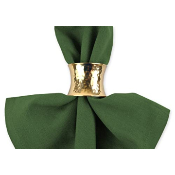 DII 12 Count Hammered Gold Napkin Ring Set