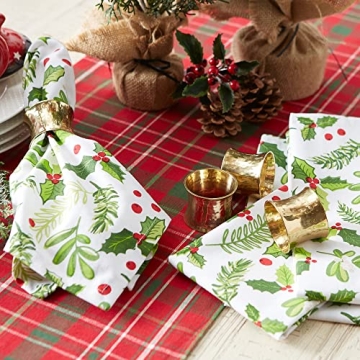 DII 12 Count Hammered Gold Napkin Ring Set