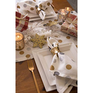 DII 12 Count Hammered Gold Napkin Ring Set