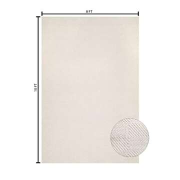 FRELISH DECOR Wool Cotton Area Rug for Living Room and Bedroom, 8'x10' Handwoven Braided Chunky Knit...