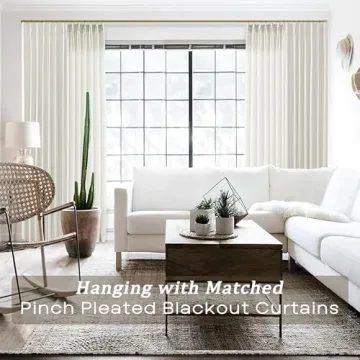Elegant 108 Inch Long Pinch Pleated Curtains for Living Rooms
