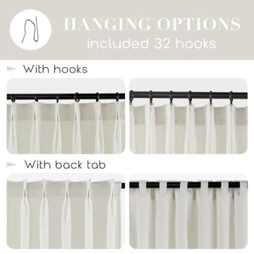 Elegant 108 Inch Long Pinch Pleated Curtains for Living Rooms