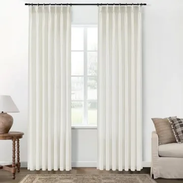 Elegant 108 Inch Long Pinch Pleated Curtains for Living Rooms