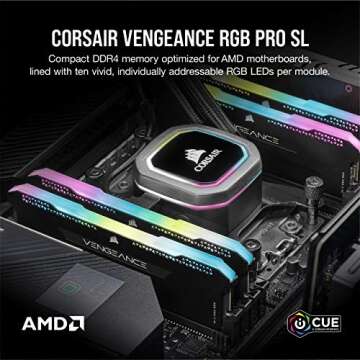 Corsair Vengeance RGB Pro SL 32GB (2x16GB) DDR4 3600 (PC4-28800) C18 1.35V Optimized for AMD Ryzen -...