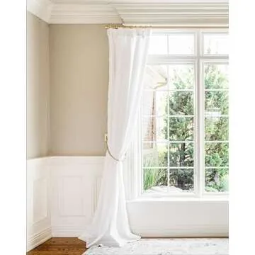 BlastHome® Luxury 3 ft Custom Curtain Rod – 1 1/4" Large Diameter – Premium Brackets & Endcaps – Nonadjustable Rods Connect for a Seamless Look – Brushed Gold Finish