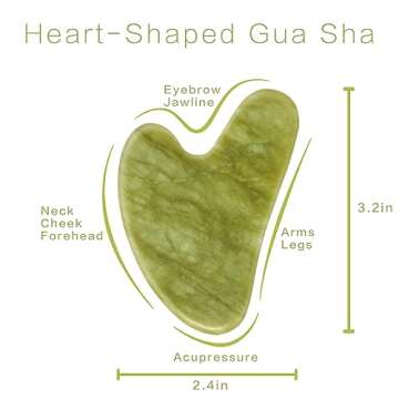 Contrybox Gua Sha Facial Tools, Jade Guasha Tool for Face & Eye Gua Sha Stone for Puffiness Reducing...