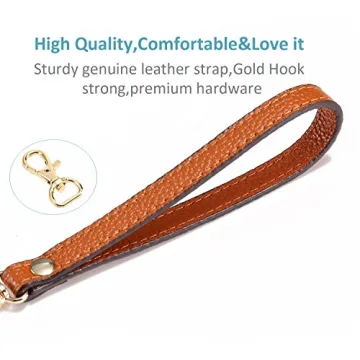 Genuine Leather Wristlet KeyChain for Wallets and Smartphones