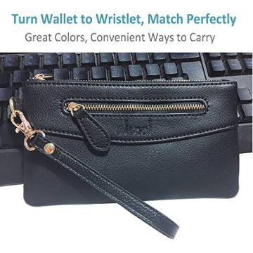 Genuine Leather Wristlet KeyChain for Wallets and Smartphones