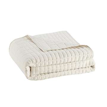 Comfort Spaces Daybed Cover - Luxe Double Sided-Quilting, All Season Cozy Bedding with Bedskirt, Matching Shams, Kienna Ivory 75"x39" 5 Piece