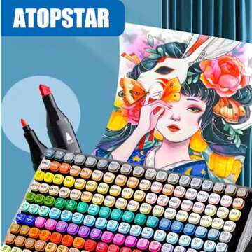ATOPSTAR 262 Colors Dual Tip Alcohol Markers for Artists