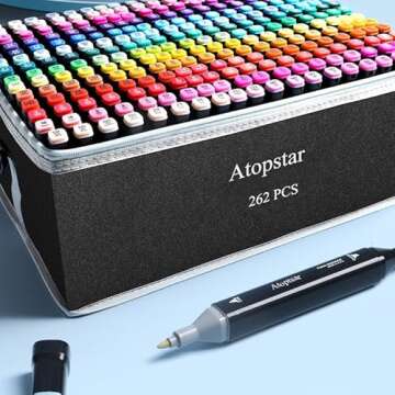 ATOPSTAR 262 Colors Dual Tip Alcohol Markers for Artists