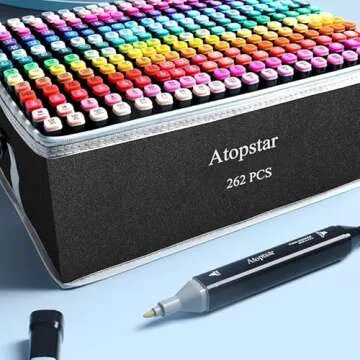 ATOPSTAR 262 Colors Dual Tip Alcohol Markers for Artists