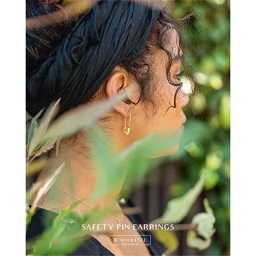 Benevolence LA Safety Pin Earrings for Women, Paper Clip Earrings, Dangle Earrings, Gold Plated Hoop Earrings, Safety Pin Jewelry, Paperclip Earrings