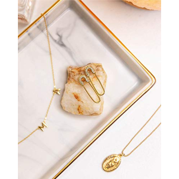 Benevolence LA Safety Pin Earrings for Women, Paper Clip Earrings, Dangle Earrings, Gold Plated Hoop Earrings, Safety Pin Jewelry, Paperclip Earrings