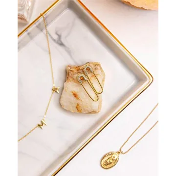 Benevolence LA Safety Pin Earrings for Women, Paper Clip Earrings, Dangle Earrings, Gold Plated Hoop Earrings, Safety Pin Jewelry, Paperclip Earrings