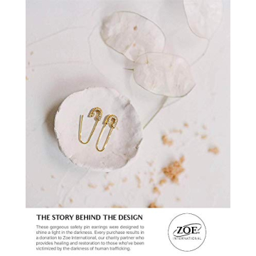 Benevolence LA Safety Pin Earrings for Women, Paper Clip Earrings, Dangle Earrings, Gold Plated Hoop Earrings, Safety Pin Jewelry, Paperclip Earrings