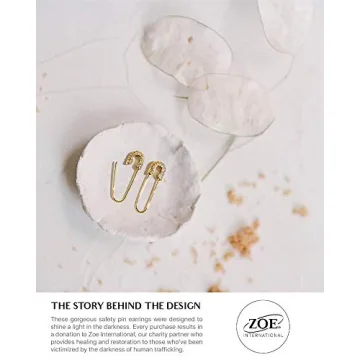 Benevolence LA Safety Pin Earrings for Women, Paper Clip Earrings, Dangle Earrings, Gold Plated Hoop Earrings, Safety Pin Jewelry, Paperclip Earrings