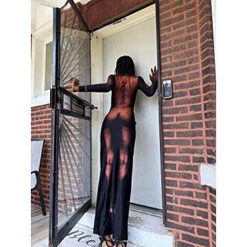 Y2K 3D Body Print Maxi Dress for Women - Sexy Style