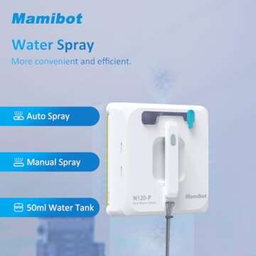 Mamibot W120-P Robot Window Cleaner Automatic Water Spray with Intelligent Path Planning Anti-Fallin...