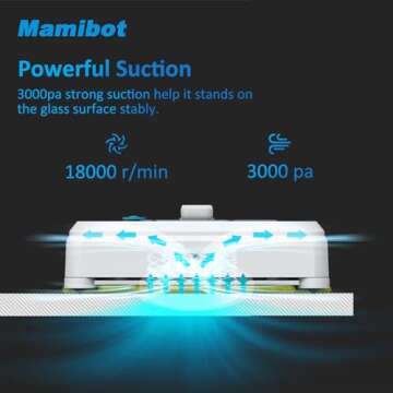Mamibot W120-P Robot Window Cleaner Automatic Water Spray with Intelligent Path Planning Anti-Falling Sensor Detection,Robotic Window Cleaning Robot for Windows,Tiles, Bathroom Glass