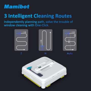 Mamibot W120-P Robot Window Cleaner Automatic Water Spray with Intelligent Path Planning Anti-Falling Sensor Detection,Robotic Window Cleaning Robot for Windows,Tiles, Bathroom Glass