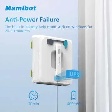 Mamibot W120-P Robot Window Cleaner Automatic Water Spray with Intelligent Path Planning Anti-Falling Sensor Detection,Robotic Window Cleaning Robot for Windows,Tiles, Bathroom Glass