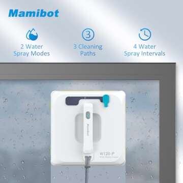 Mamibot W120-P Robot Window Cleaner Automatic Water Spray with Intelligent Path Planning Anti-Falling Sensor Detection,Robotic Window Cleaning Robot for Windows,Tiles, Bathroom Glass