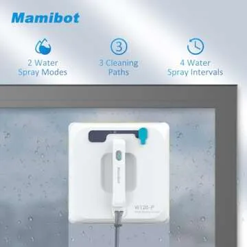 Mamibot W120-P Robot Window Cleaner Automatic Water Spray with Intelligent Path Planning Anti-Falling Sensor Detection,Robotic Window Cleaning Robot for Windows,Tiles, Bathroom Glass