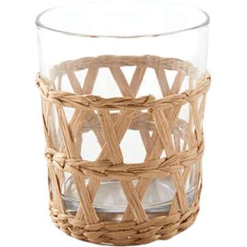 Tableau Rattan Glass Holder Set - Elegant Tableware