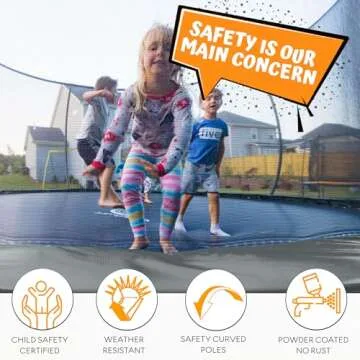 JUMPZYLLA Trampoline 8FT 10FT 12FT 14FT 15FT 16FT Trampoline Outdoor with Enclosure - Recreational T...