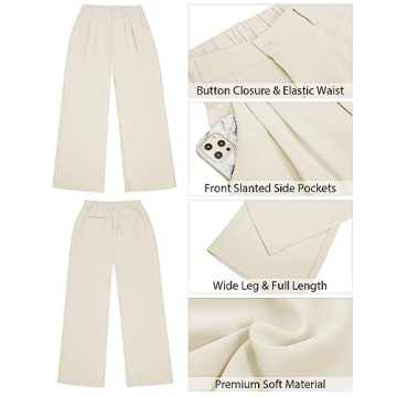GRAPENT High Waisted Wide Leg Dressy Pants for Women