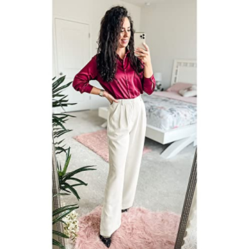 GRAPENT High Waisted Wide Leg Dressy Pants for Women