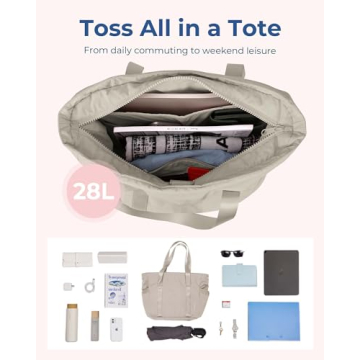 Stylish BAGSMART Tote Bag for Women, Perfect for Gym and Work