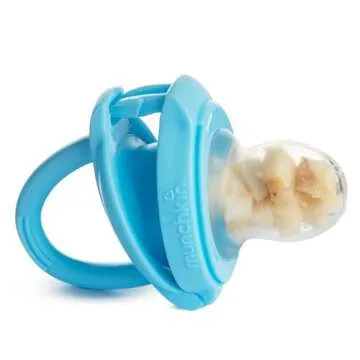 Munchkin Silicone Baby Food Feeder for Solids and Purees, Great for Self-Feeding and Baby Led Weaning, 2 Pack, Blue/Mint