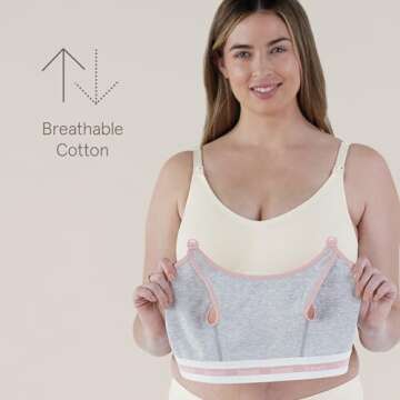 Bravado Designs Women’s Pumping Bra Hands Free | Clip and Pump | Pumping Accessory | Dove Heather | L