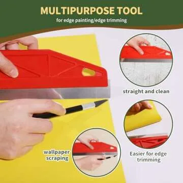 AHIJOY Wallpaper Smoothing Tools Kit with Squeegee Smoother,Seam Roller,Wallpaper Brush for Peel and Stick Wallpaper Contact Paper Vinyl Application Wallpaper Paste