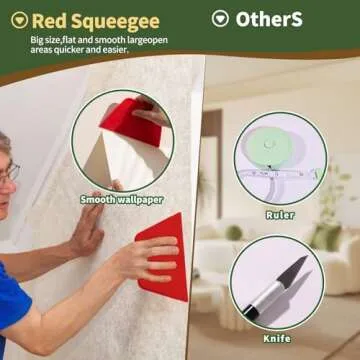 AHIJOY Wallpaper Smoothing Tools Kit with Squeegee Smoother,Seam Roller,Wallpaper Brush for Peel and Stick Wallpaper Contact Paper Vinyl Application Wallpaper Paste