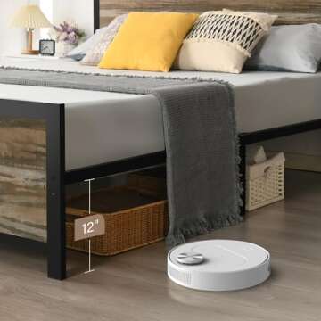 Catrimown Full Size Bed Frame with Headboard and Storage