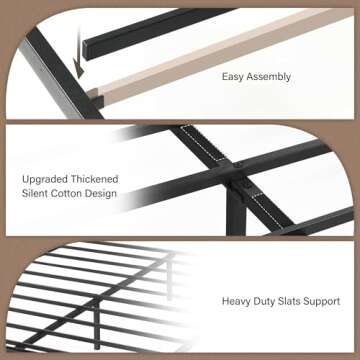 Catrimown Full Size Bed Frame with Headboard and Storage