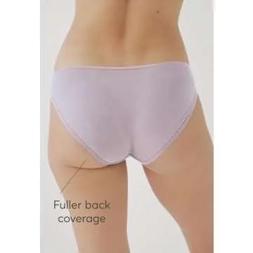 Pact Women's Bikini Underwear, Classic Fit Organic Cotton Panties with High Cut Leg, 2 Pack, Black/O...