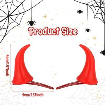 WLLHYF Halloween Devil Horns Hair Clip Fashion Barrettes Cute Headdress Small Vampire Headwear Cospl...