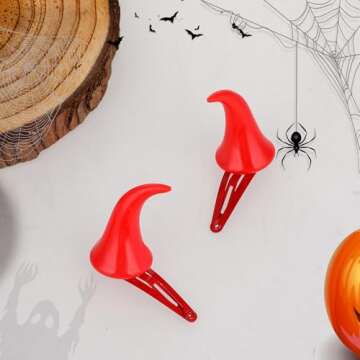 WLLHYF Halloween Devil Horns Hair Clip Fashion Barrettes Cute Headdress Small Vampire Headwear Cosplay Costume Accessorise Party Dress Up for Christmas Halloween