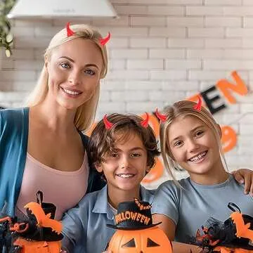 WLLHYF Halloween Devil Horns Hair Clip Fashion Barrettes Cute Headdress Small Vampire Headwear Cosplay Costume Accessorise Party Dress Up for Christmas Halloween