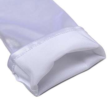 Xuhan Women's 21" Long Full Finger Evening Satin Gloves (White)