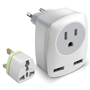 European Travel Plug Adapter for Europe & UK, American to Ireland Italy France Spain Greece Germany ...