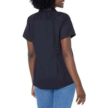 Dickies Women's Short-Sleeve Work Shirt, Dark Navy v1, Small